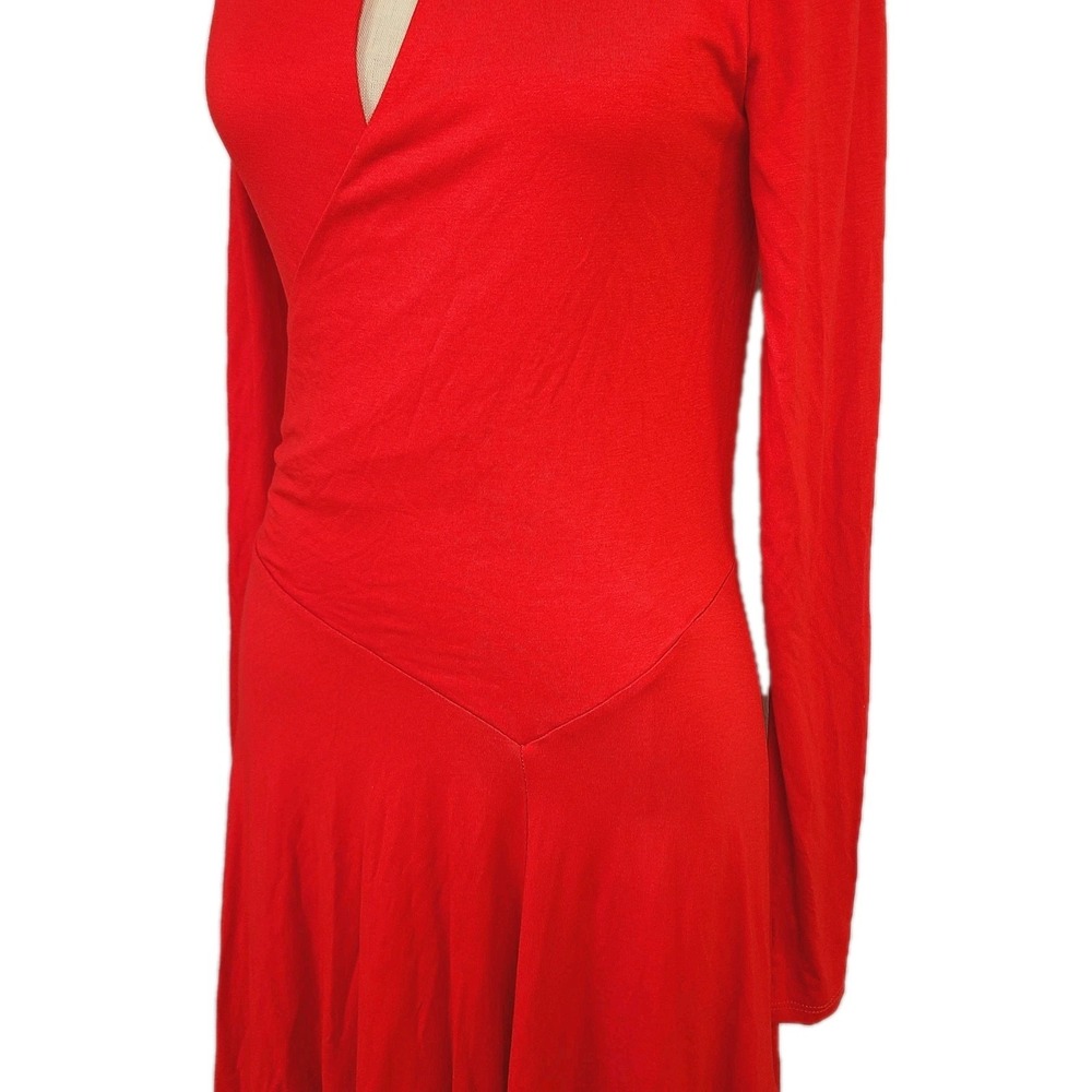 NEW Free People Beach mini dress red knit cut out long sleeve‎ bodycon S party - Picture 3 of 14